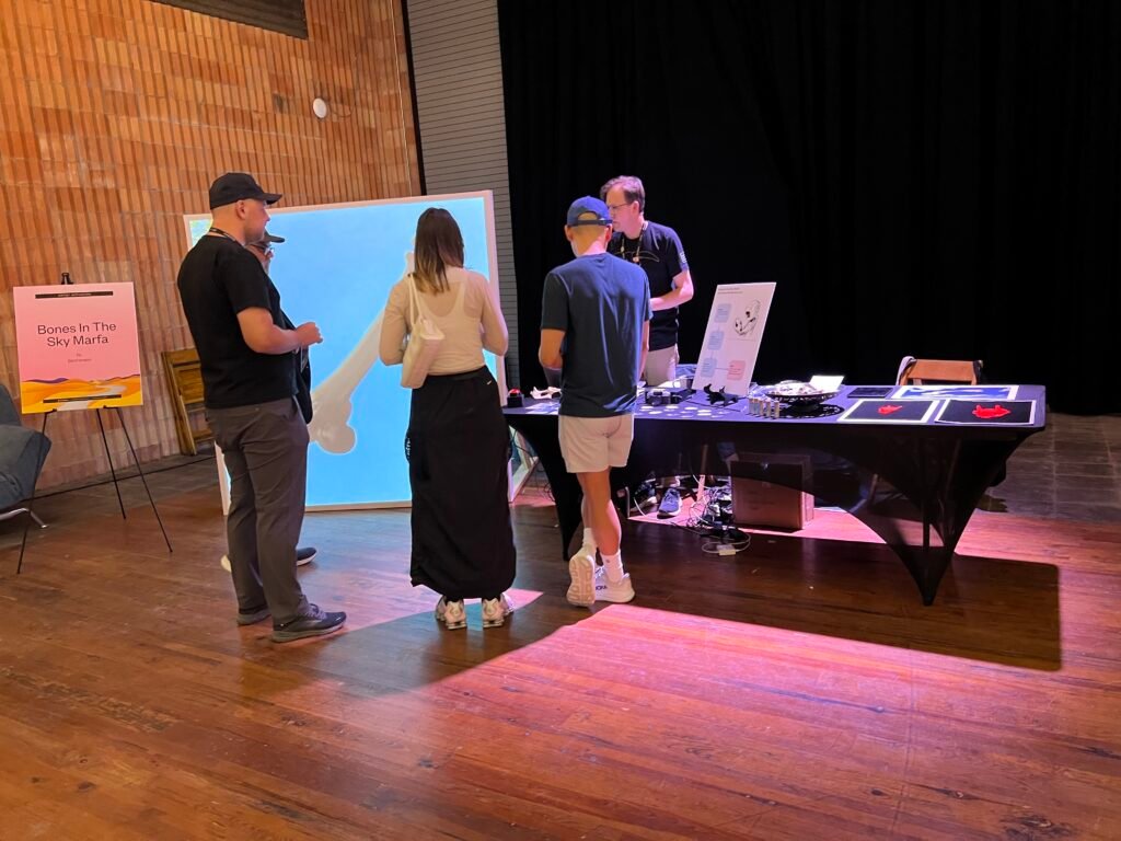Viewers, collectors and curators of AI art Bones In The Sky Marfa with Pindar Van Arman and MLO