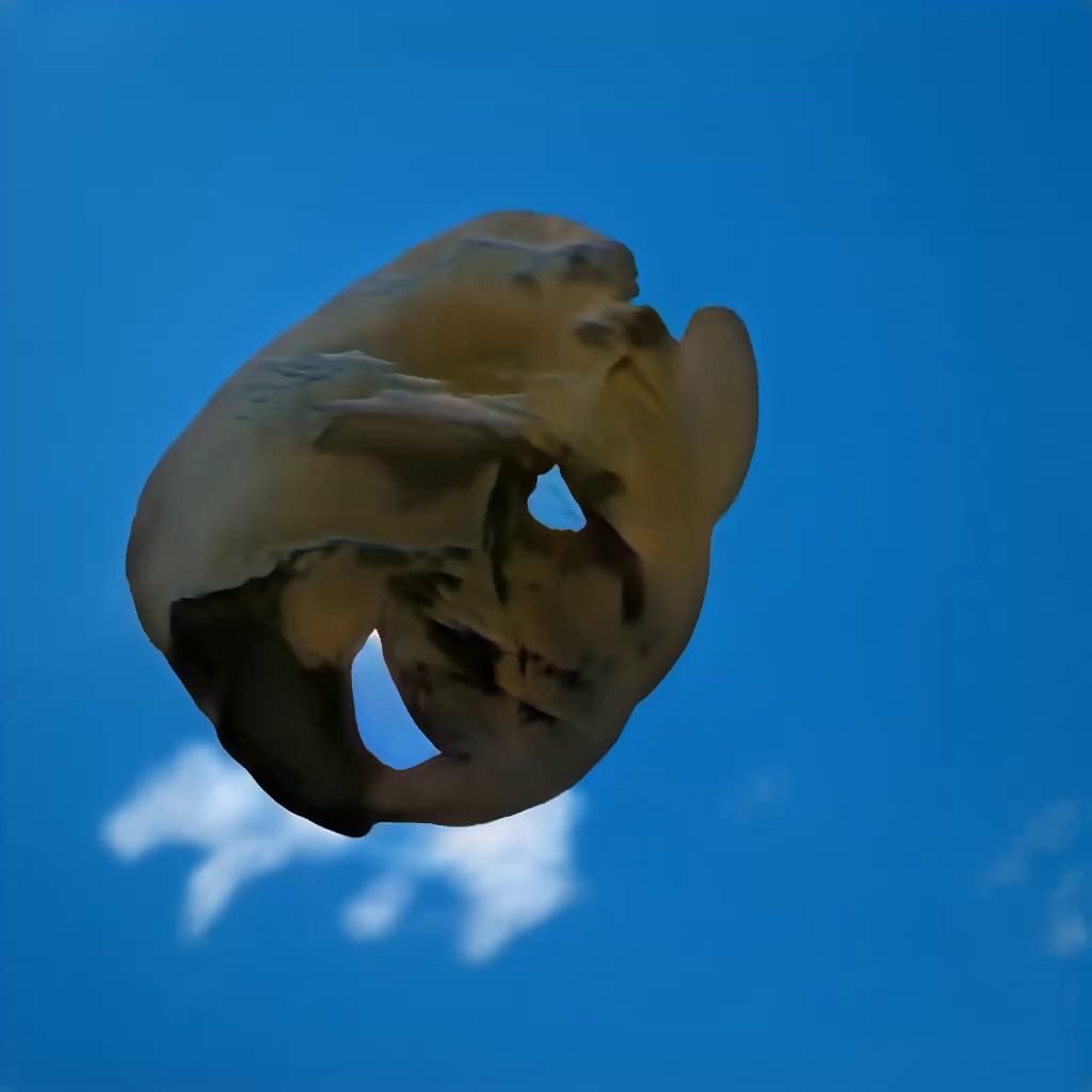 Beaver In The Sky generated Ai skull of beaver in a blue sky with a cloud